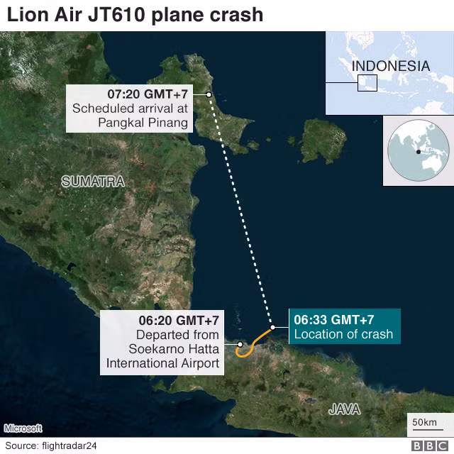 Chặng đường dang dở của chiếc Boeing 737 MAX. Đồ họa: BBC