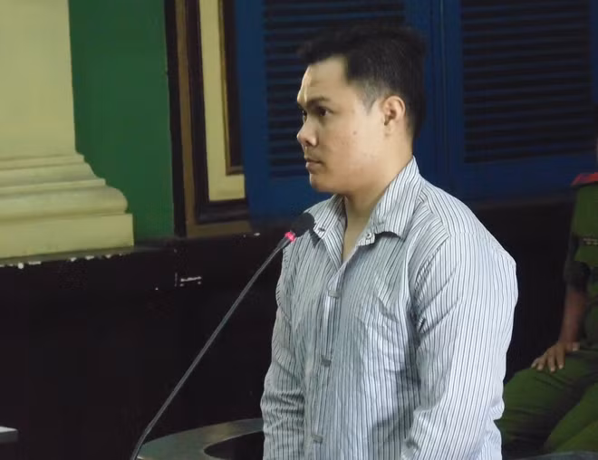 Bị cáo Hậu tại phiên tòa