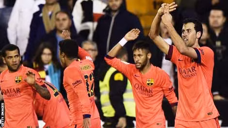 Barcelona có trận thắng tối thiểu trước Valencia. (nguồn BBC.com)