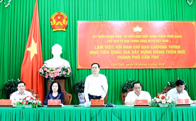 Ông Trần Thanh Mẫn phát biểu tại buổi làm việc NTM tại TP Cần Thơ.