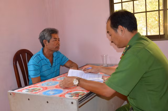 Nghi phạm tại cơ quan điều tra.
