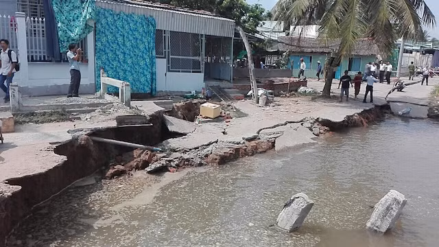 Khu vực sạt lở.