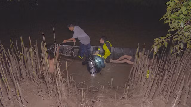 Hiện trường khu vực nơi tìm thấy thi thể nạn nhân.