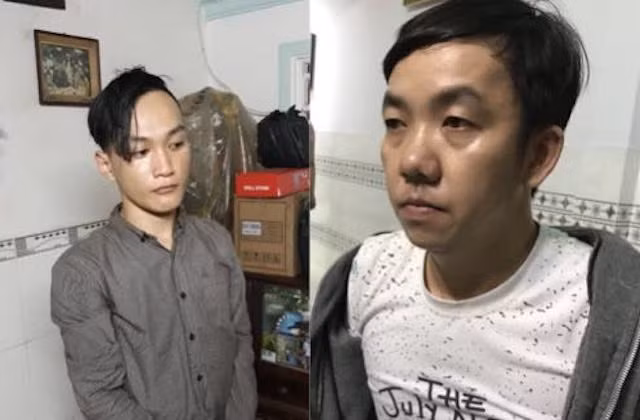 Đức (người bán súng, trái) và Cường (thủ phạm gây án). Đức (người bán súng, trái) và Cường (thủ phạm gây án).