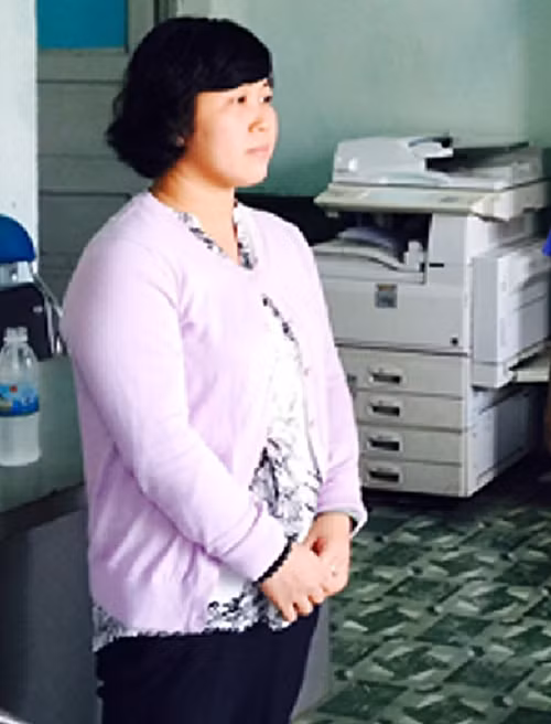Lê Nguyễn Thị Ái Trâm tại Cơ quan điều tra.
