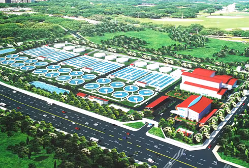 Phối cảnh nhà máy xử lý nước thải Yên Xá.