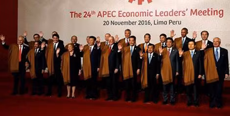 Lãnh đạo các nước APEC tại Peru ngày 21-11.