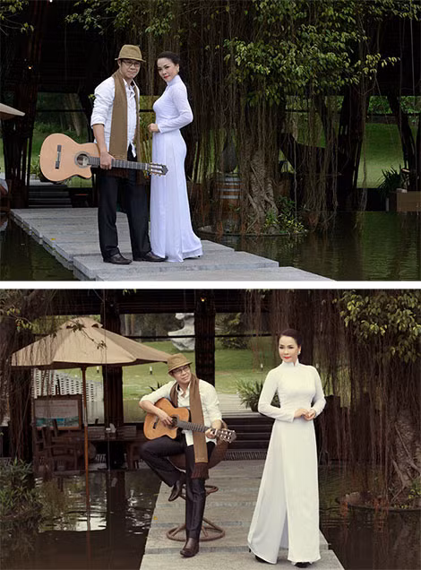 Ca sĩ Hồng Hạnh và ca sĩ Thái Hòa.