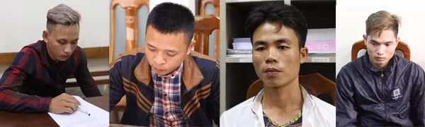 Các đối tượng tại cơ quan Công an.