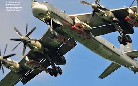 Tên lửa Kh-101 được lắp trên máy bay ném bom chiến lược Tu-95MSM. Ảnh: reddit.com.