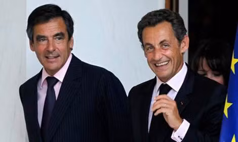 Francois Fillon (trái) làm Thủ tướng thời ông Nicolas Sarkozy làm Tổng thống Pháp.