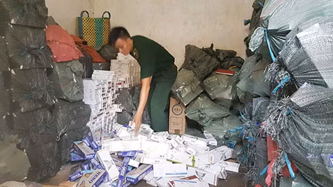 Kho tang vật tại Đồn Biên phòng Mỹ Quý Tây.