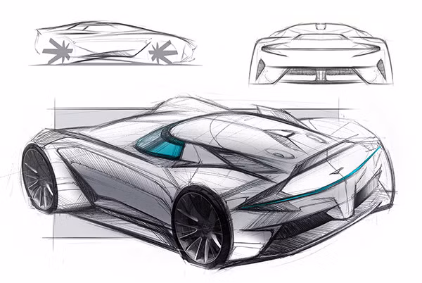 Hình ảnh phác thảo Aston Martin Vision 8.