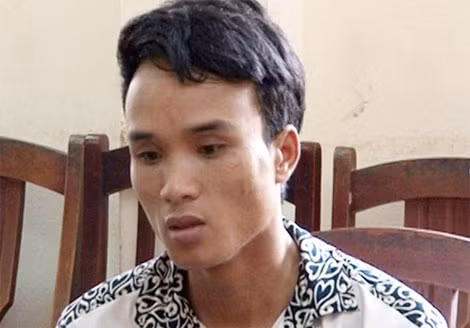 Đối tượng Nguyễn Văn Ba tại cơ quan công an.