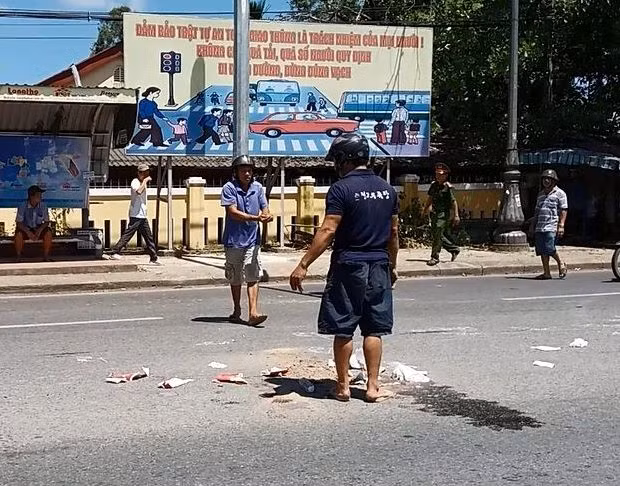 Hiện trường vụ tai nạn khiến bà N. tử vong.