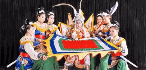 Một cảnh trong vở diễn tuồng.