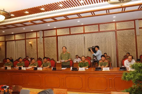 Đại tướng Trần Đại Quang phát biểu tại buổi làm việc. Ảnh Việt Hưng.