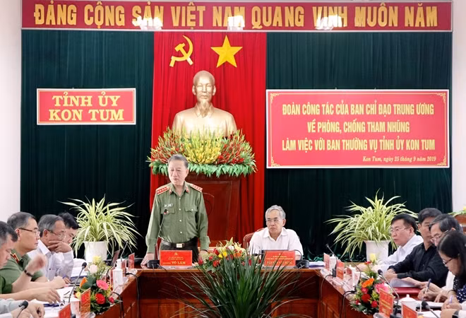 Bộ trưởng Tô Lâm phát biểu chỉ đạo tại buổi làm việc
