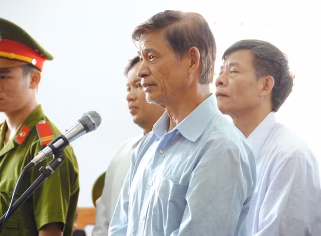 Bị can Trần Xuân Lộc tại phiên toà sơ thẩm