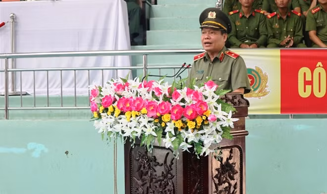 Thiếu tướng Đào Gia Bảo phát biểu khai mạc tại buổi lễ