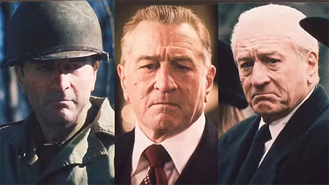 Công nghệ trẻ hóa thay đổi ngoại hình của Robert De Niro phù hợp với từng giai đoạn trong phim “The Irishman”.