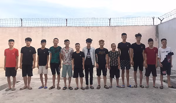 Các đối tượng gây rối bị tạm giam tại Cơ quan Công an.