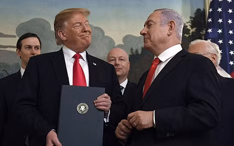 Tổng thống Mỹ Donald Trump và Thủ tướng Israel Netanyahu. Ảnh: timesofisrael.