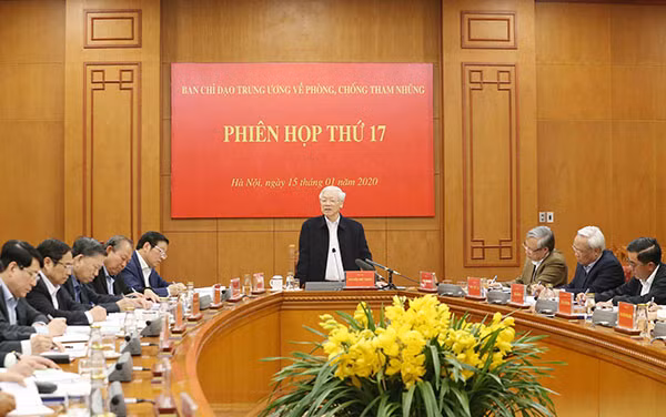 Tổng Bí thư, Chủ tịch nước Nguyễn Phú Trọng phát biểu kết luận phiên họp. Ảnh: TTXVN.