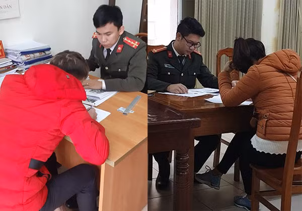 Cơ quan Công an làm việc với T.V.H. - chủ tài khoản Facebook Hoàng Soobin (trái) và N.T.K.H. – chủ tài khoản Facebook Nguyễn Kim Hoàng. Cơ quan Công an làm việc với T.V.H. - chủ tài khoản Facebook Hoàng Soobin (trái) và N.T.K.H. – chủ tài khoản Facebook Nguyễn Kim Hoàng.