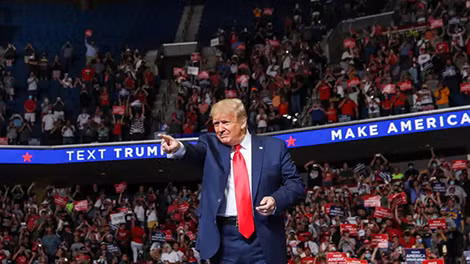 Tổng thống Mỹ Donald Trump trong cuộc vận động tranh cử ở Tulsa, bang Oklahoma, tháng 6-2020.