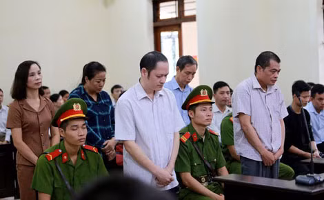 Các bị cáo trong phiên xét xử tại Hà Giang.