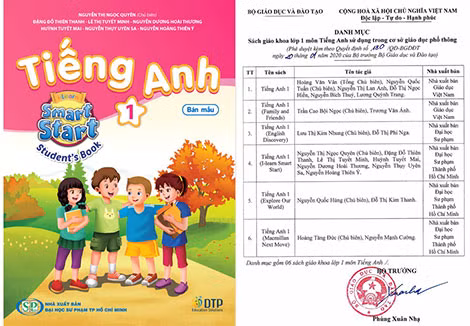 Một bìa sách tiếng Anh lớp 1 đã được phê duyệt; Danh mục 6 đầu sách tiếng Anh lớp 1 được Bộ Giáo dục - Đào tạo phê duyệt.