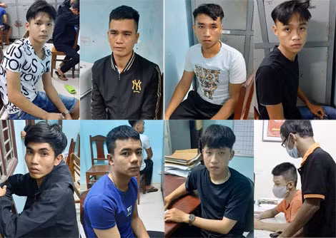Nhóm đối tượng gây rối bị tạm giữ chờ xử lý.