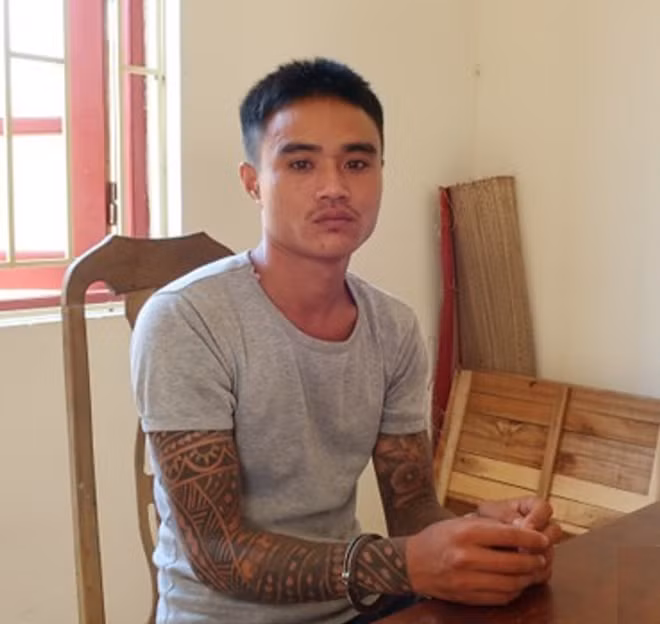Đối tượng Vương Văn Hà tại cơ quan điều tra.