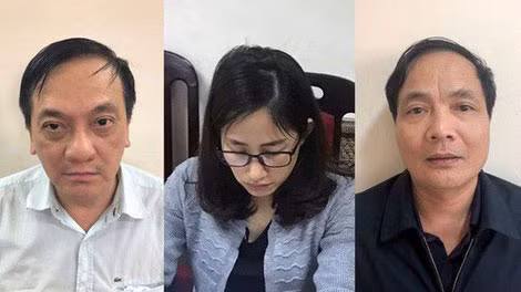 3 bị can Trần Lục Lang, Lê Thị Vân Anh và Kiều Đình Hòa tại cơ quan Công an. 3 bị can Trần Lục Lang, Lê Thị Vân Anh và Kiều Đình Hòa tại cơ quan Công an.