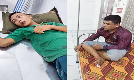 Đối tượng Tăng Quanh Ni và Chau Ha bị lực lượng chức năng bắt giữ trong vụ chống người thi hành công vụ xảy ra ngày 28-4.