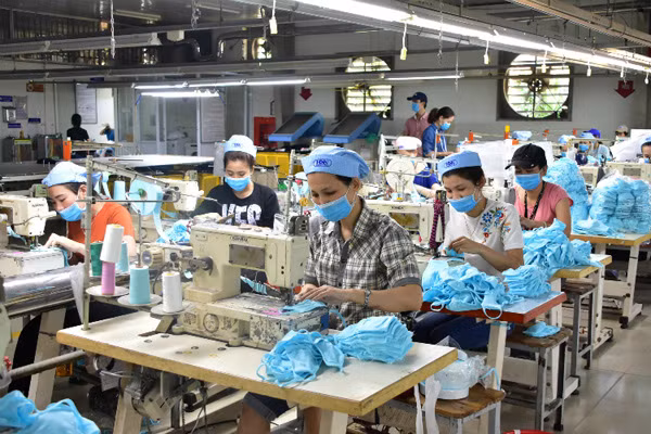 Nhiều doanh nghiệp sản xuất khẩu trang hiện đang tồn đọng một số lượng lớn.