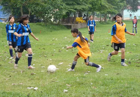 Những "bông hoa" trên sân cỏ.