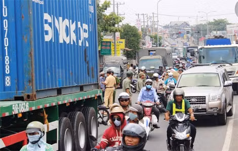 Hiện trường vụ TNGT.