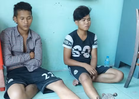 Các đối tượng tại cơ quan Công an.