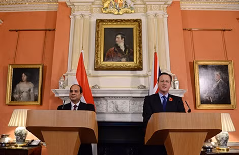 Thủ tướng Anh Cameron và Tổng thống Ai Cập el-Sisi tại cuộc họp báo chung hôm 5/11.