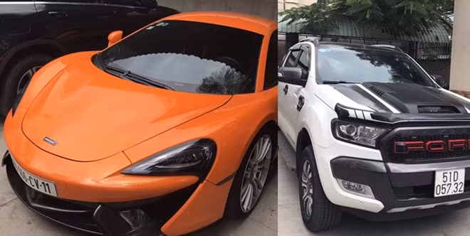 1 siêu xe và 7 phương tiện khác bị lực lượng Công an thu giữ.