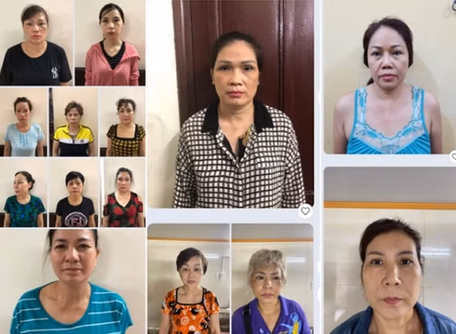 Các đối tượng tham gia đường dây bị bắt giữ.
