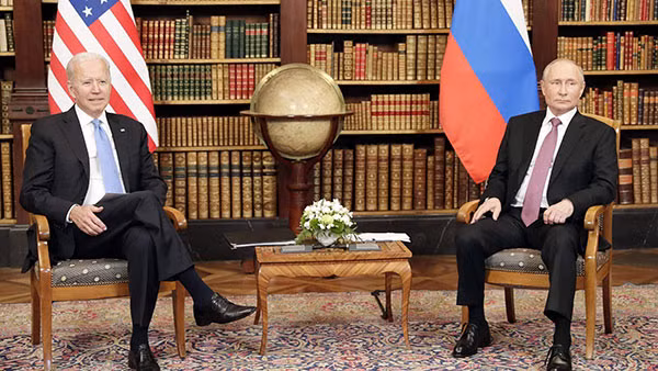 Tổng thống Mỹ Joe Biden và Tổng thống Nga Vladimir Putin tại cuộc gặp ngày 16/6. Ảnh Getty Images.