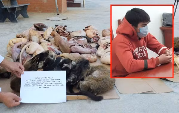 Vi Văn Lượt và số tang vật thu được. Vi Văn Lượt và số tang vật thu được.