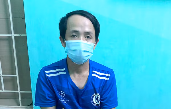 Đối tượng Nguyễn Ngọc Hải tại cơ quan Công an.