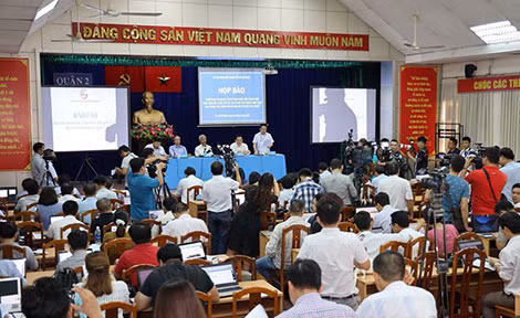 Một buổi họp báo tại Trung tâm báo chí TP. Hồ Chí Minh.
