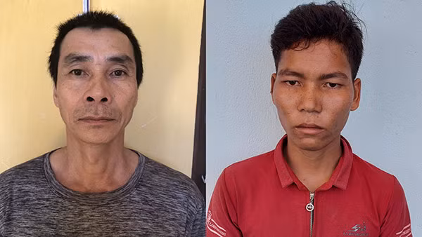 Đối tượng Đinh Môn (bên phải) và đối tượng Nguyễn Văn Dũng.