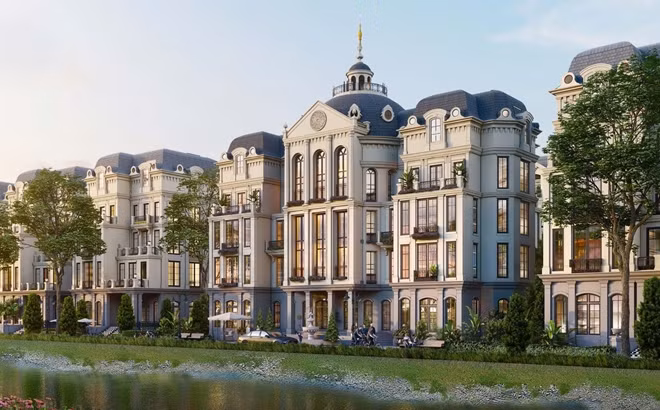 Nét cổ kính và hiện đại hòa quyện trong các thiết kế biệt thự tại Sunshine Capital Hà Nội.