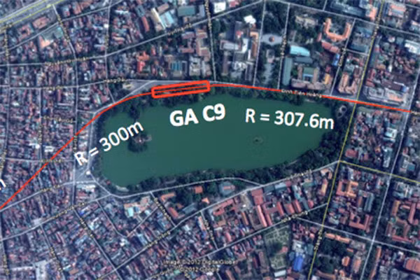 Vị trí dự kiến đặt ga ngầm C9.